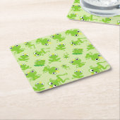 Kikkerpatroon, stekkikkers, groene kikkers, kikker kartonnen onderzetters (Schuin)