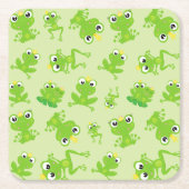 Kikkerpatroon, stekkikkers, groene kikkers, kikker kartonnen onderzetters (Voorkant)