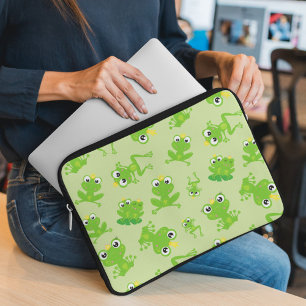 Kikkerpatroon, stekkikkers, groene kikkers, kikker laptop sleeve