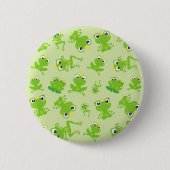 Kikkerpatroon, stekkikkers, groene kikkers, kikker ronde button 5,7 cm (Voorkant)