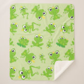 Kikkerpatroon, stekkikkers, groene kikkers, kikker sherpa deken (Voorkant)