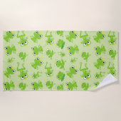 Kikkerpatroon, stekkikkers, groene kikkers, kikker strandlaken (Voorkant)