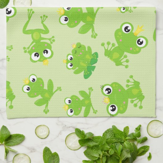 Kikkerpatroon, stekkikkers, groene kikkers, kikker theedoek (Gevouwen)