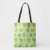 Kikkerpatroon, stekkikkers, groene kikkers, kikker tote bag (Voorkant)
