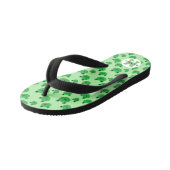Kikkerpatroon w / Naam Groen Thema Kind Teenslippe Kinder Teenslippers (Schuin)