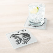 Kikkerplaag voor Seder Glazen Onderzetter (Schuin)