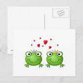 Kikkerprins en Kikkerprinses, met hart. Briefkaart (Voorkant / Achterkant)