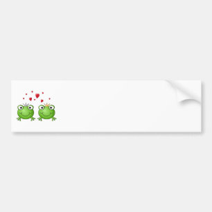 Kikkerprins en Kikkerprinses, met hart. Bumpersticker