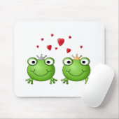 Kikkerprins en Kikkerprinses, met hart. Muismat (Met muis)