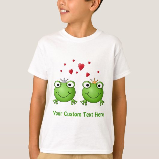 Kikkerprins en Kikkerprinses, met hart. T-shirt (Voorkant)