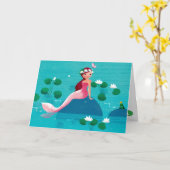 Kikkerprins en zeemeermin Wenskaart Kaart (Gele Bloem)