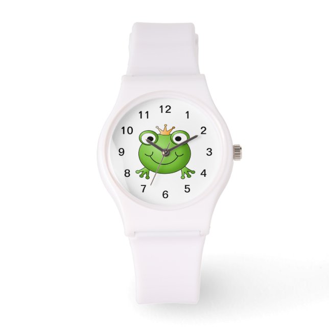 Kikkerprins. Gelukkig kikker. Horloge (Voorkant)