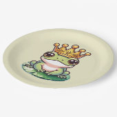 Kikkerprins in Gold Crown Baby shower Verjaardag Papieren Bordje (Gekanteld)