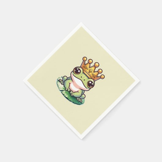 Kikkerprins in Gold Crown Baby shower Verjaardag Servet (Hoek)