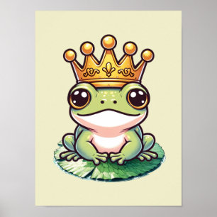 Kikkerprins in Gouden Kroon Sprookjes Nursery Kame Poster