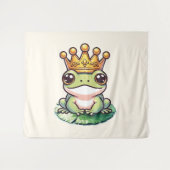 Kikkerprins in Gouden Kroon Sprookjeskamer Wandkleed (Voorkant (horizontaal))