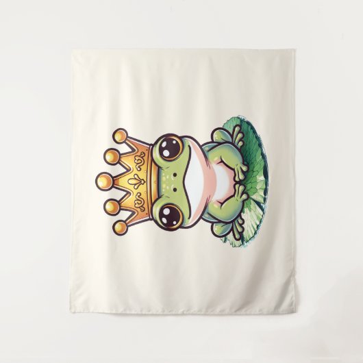 Kikkerprins in Gouden Kroon Sprookjeskamer Wandkleed (Voorkant)