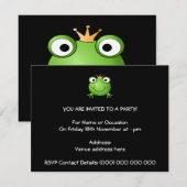 Kikkerprins. Kikker glimlachen met een kroon. Kaart (Voorkant / Achterkant)