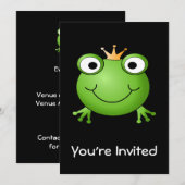 Kikkerprins. Kikker glimlachen met een kroon. Kaart (Voorkant / Achterkant)