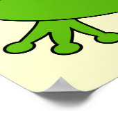 Kikkerprins. Kikker glimlachen met een kroon. Poster (Hoek)