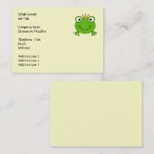 Kikkerprins. Kikker glimlachen met een kroon. Visitekaartje (Voorkant / Achterkant)