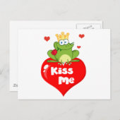 Kikkerprins op een rood hart briefkaart (Voorkant / Achterkant)