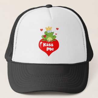 Kikkerprins op een rood hart trucker pet