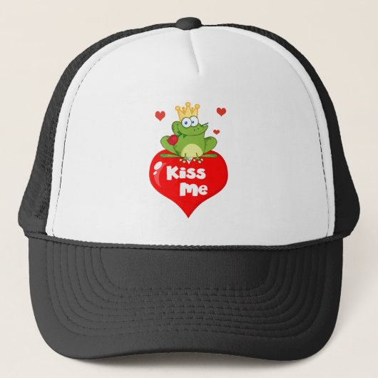 Kikkerprins op een rood hart trucker pet (Voorkant)