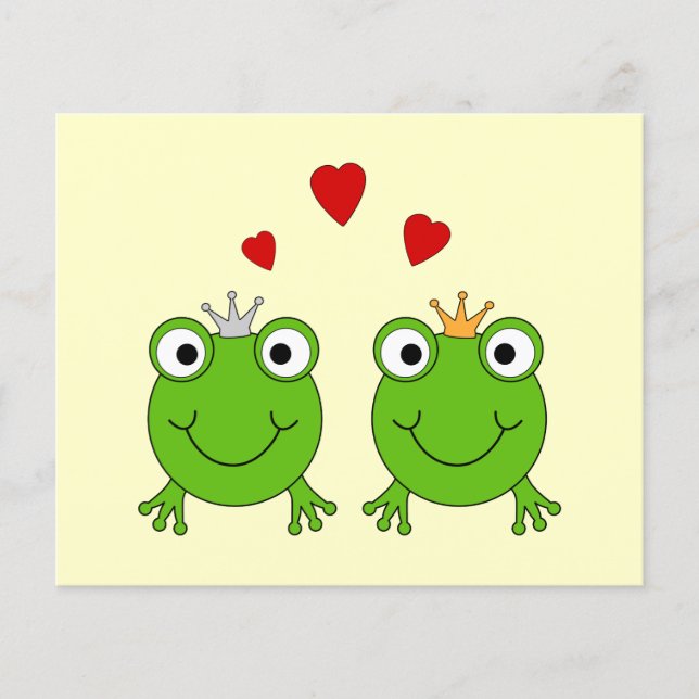 Kikkerprinses en Kikkerprins, met hart. (Voorkant)