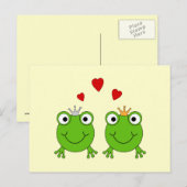 Kikkerprinses en Kikkerprins, met hart. Briefkaart (Voorkant / Achterkant)