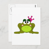 Kikkerprinses met roze Cartoon Briefkaart (Voorkant / Achterkant)