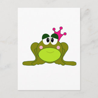 Kikkerprinses met roze Cartoon Briefkaart