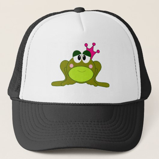 Kikkerprinses met roze Cartoon Trucker Pet (Voorkant)