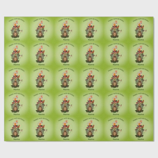 Kikkerprinses Mushrooms gepersonaliseerd op zaterd Cadeaupapier (Vlak)