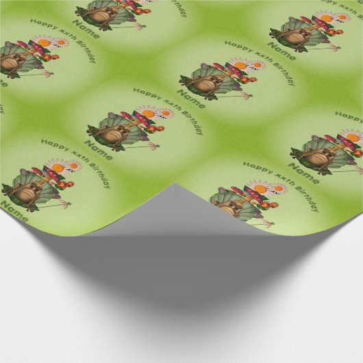 Kikkerprinses Mushrooms gepersonaliseerd op zaterd Cadeaupapier (Hoek)