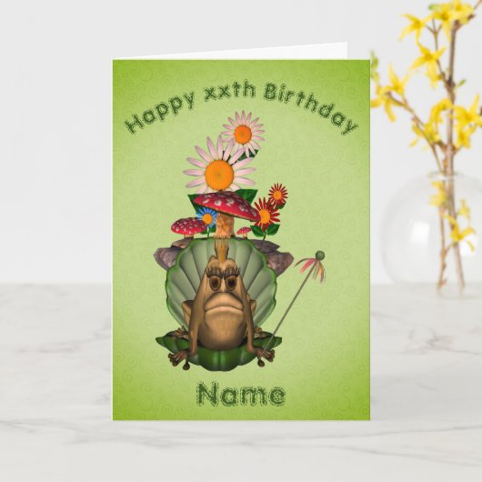 Kikkerprinses Mushrooms gepersonaliseerd op zaterd Kaart (Gele Bloem)