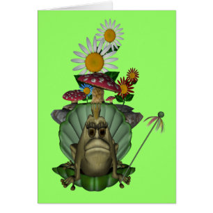 Kikkerprinses op troonblanco kaart