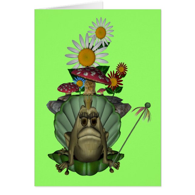 Kikkerprinses op troonblanco kaart (Voorkant)