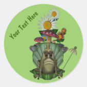 Kikkerprinses op troonkruit ronde sticker (Voorkant)