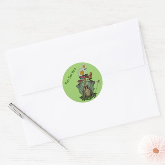 Kikkerprinses op troonkruit ronde sticker (Envelop)