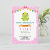 Kikkerprinses uitnodiging (Staand voorkant)