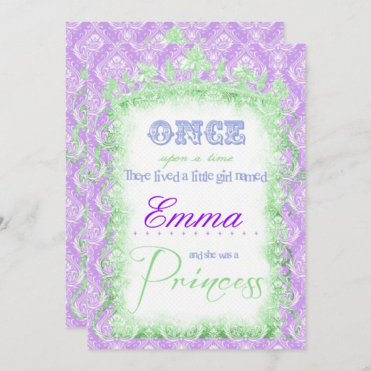 Kikkerprinses Uitnodigingen (Voorkant / Achterkant)