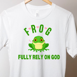 Kikkerreligie vertrouwen volledig op God Christeli T-shirt