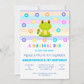 Kikkerretro 1st Birthday party Kaart (Voorkant)