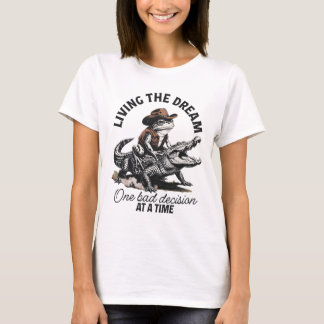 Kikkerrijdende Alligator Cowboy Droom T-shirt