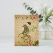  kikkerrijfiets Rozen Frans Briefkaart (Staand voorkant)