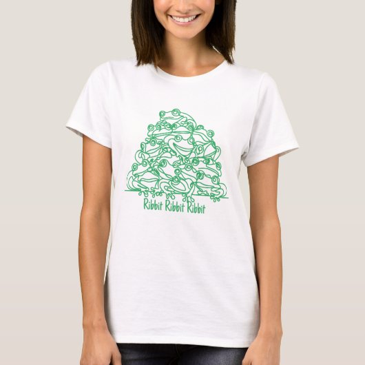 Kikkers Abstract Groene lijn Kunst Gepersonaliseer T-shirt (Voorkant)