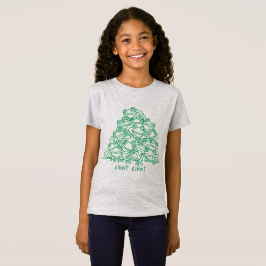Kikkers Abstract Groene lijn Kunst Gepersonaliseer T-shirt (Voorkant volledig)