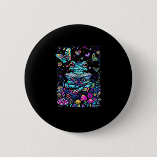 Kikkers Aesthetic Cottagecore Goblincore Lezen Ronde Button 5,7 Cm