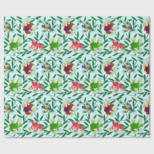 Kikkers Bamboe Tropisch regenwoud Cadeaupapier (Vlak)